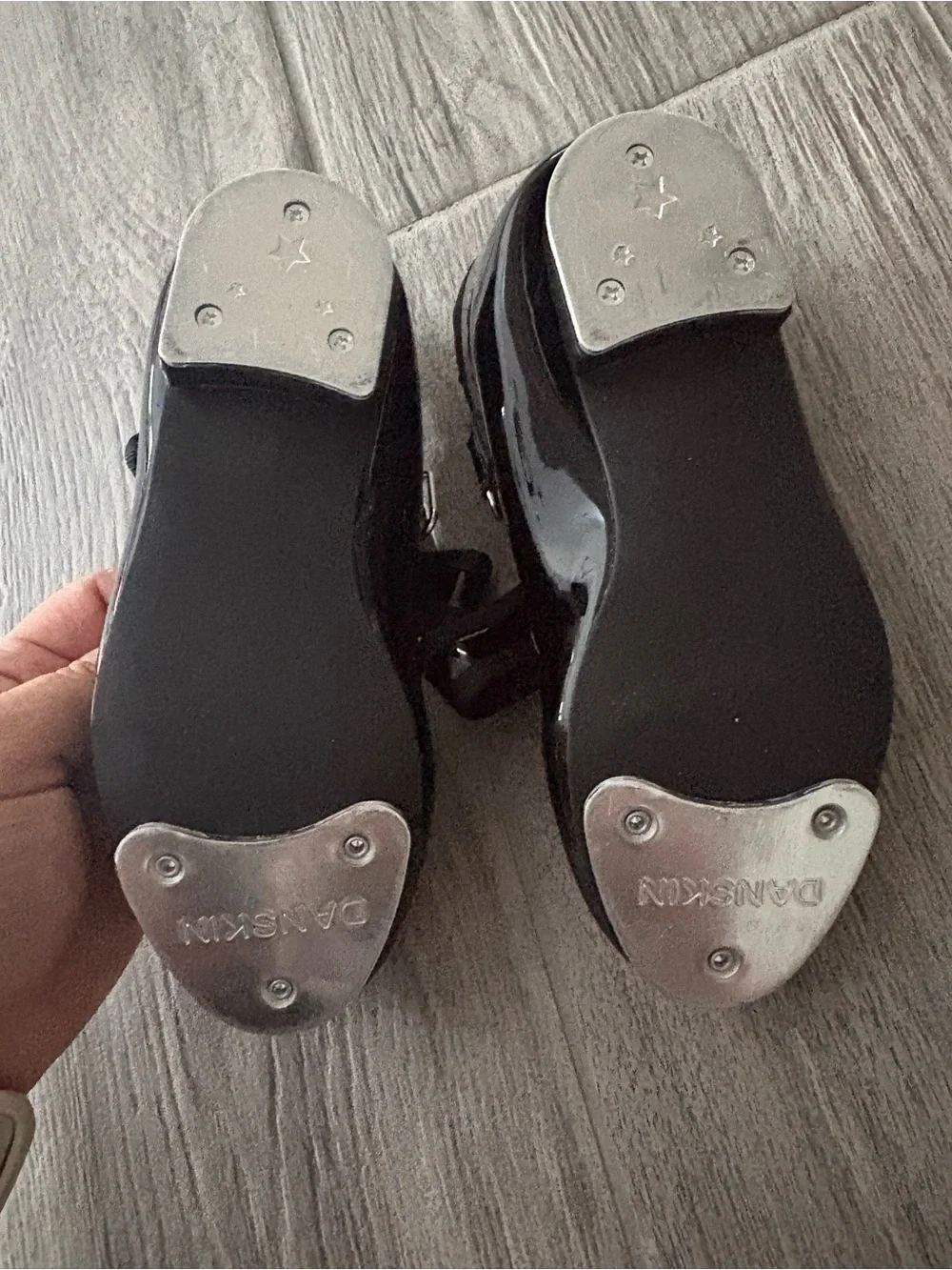 Danskin Girls' Black Patent Mary Jane Tap Shoes
